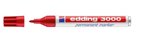 Marker Edding 3000 rot permanent, Art.-Nr. 3000-RT - Paterno B2B-Shop