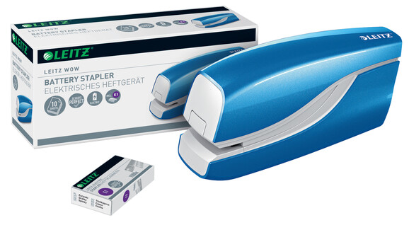 Heftgerät Leitz NeXXt WOW elektr. blaumetallic, Art.-Nr. 556610-BLME - Paterno B2B-Shop
