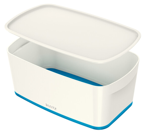 Ablagebox Leitz MYBOX klein 5l weiß/blau, Art.-Nr. 522910-BL - Paterno B2B-Shop Ablagebox Leitz MYBOX klein 5l weiß/blau, Art.-Nr. 522910-BL - Paterno B2B-Shop