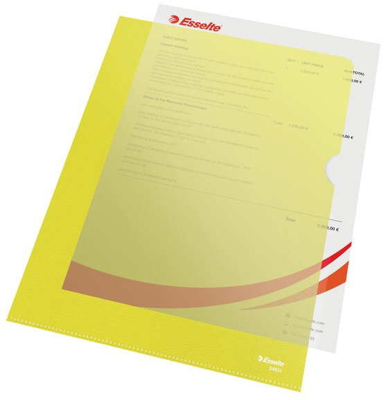 Aktenhüllen Esselte A4 115 my gelb, Art.-Nr. 548-GE - Paterno B2B-Shop