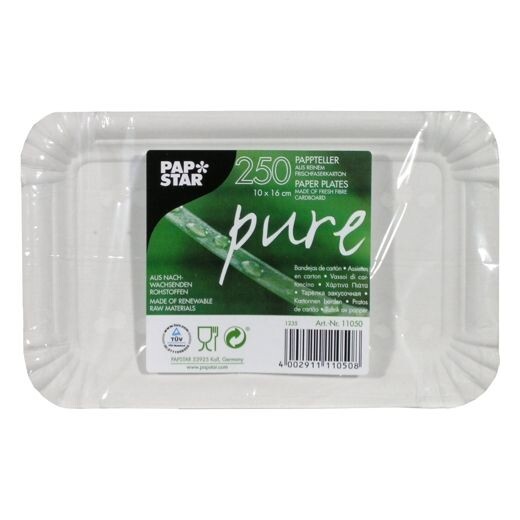 Pappteller "pure" eckig 10 cm x 16 cm weiss, Art.-Nr. 05148 - Paterno B2B-Shop Pappteller "pure" eckig 10 cm x 16 cm weiss, Art.-Nr. 05148 - Paterno B2B-Shop