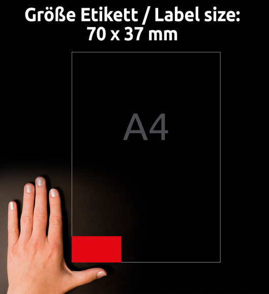Kopieretiketten ZWF 70 x 37 mm, rot, Art.-Nr. 3448ZWF - Paterno B2B-Shop