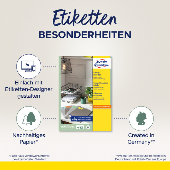 Kopieretiketten ZWF 70 x 37 mm, grün, Art.-Nr. 3450ZWF - Paterno B2B-Shop