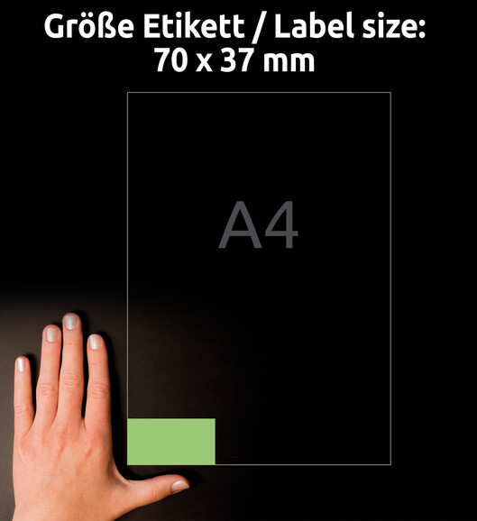 Kopieretiketten ZWF 70 x 37 mm, grün, Art.-Nr. 3450ZWF - Paterno B2B-Shop