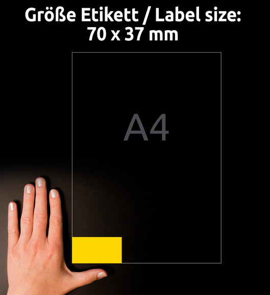 Kopieretiketten ZWF 70 x 37 mm, gelb, Art.-Nr. 3451ZWF - Paterno B2B-Shop