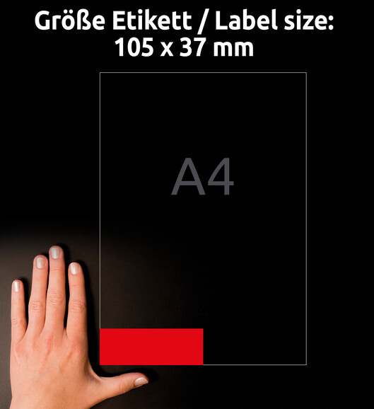 Kopieretiketten ZWF 105 x 37 mm, rot, Art.-Nr. 3452ZWF - Paterno B2B-Shop