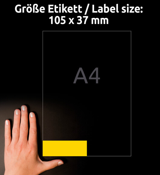 Kopieretiketten ZWF 105 x 37 mm, gelb, Art.-Nr. 3455ZWF - Paterno B2B-Shop