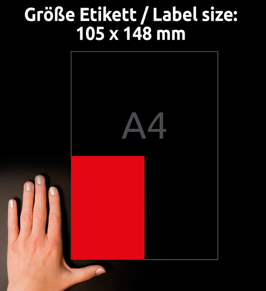 Kopieretiketten ZWF 105 x 148 mm, rot, Art.-Nr. 3456ZWF - Paterno B2B-Shop