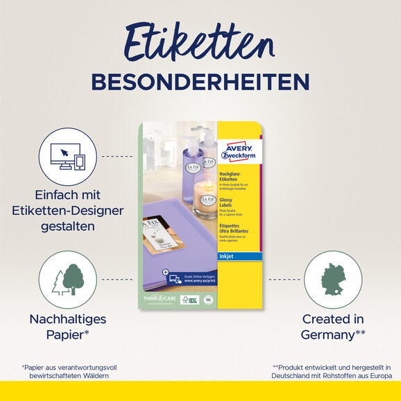 Etiketten Inkjet-Glossy weiß, glanz, Art.-Nr. C6081-10 - Paterno B2B-Shop