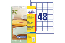 Adressetiketten 45,7 x 21,2 mm, transparent, Art.-Nr. J4720-25 - Paterno B2B-Shop