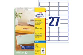 Adressetiketten ZWF 63,5 x 29,6 mm transparent, Art.-Nr. J4721-25 - Paterno B2B-Shop