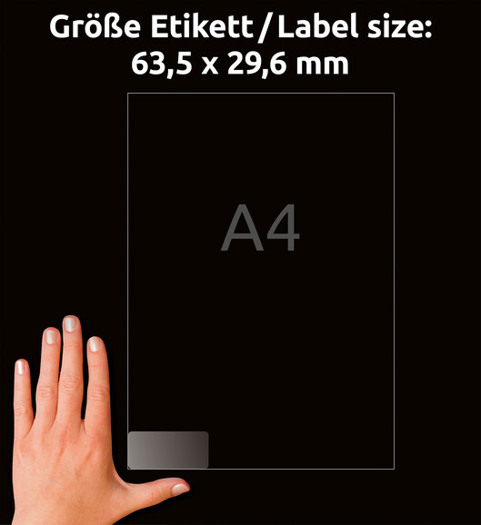 Adressetiketten ZWF 63,5 x 29,6 mm transparent, Art.-Nr. J4721-25 - Paterno B2B-Shop