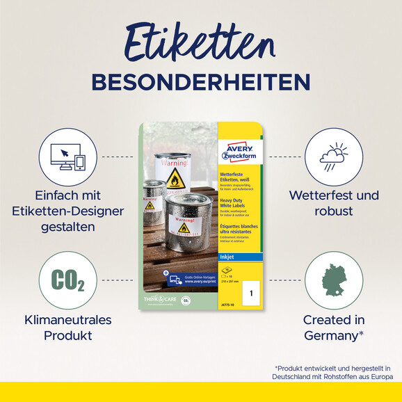Etiketten ZWF 63,5 x 33,9 mm, Art.-Nr. J4773-10 - Paterno B2B-Shop