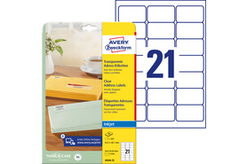 Etiketten transparent 63,5 x 38,1 mm Inkjet, Art.-Nr. J8560-25ZWF - Paterno B2B-Shop