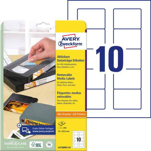 Etiketten ZWF 70x50,8 mm, Art.-Nr. L4738REV-25 - Paterno B2B-Shop
