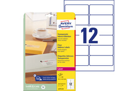 Adressetiketten ZWF 99,1 x 42,3 mm transparent, Art.-Nr. L4772-25 - Paterno B2B-Shop