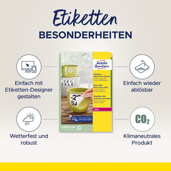 Wetterfeste-Etiketten ZWF ablösb. 63,5x33,9mm, Art.-Nr. L4773REV-20 - Paterno B2B-Shop
