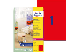Etiketten ZWF Neonrot 210 x 297 mm, Art.-Nr. L6005-25 - Paterno B2B-Shop