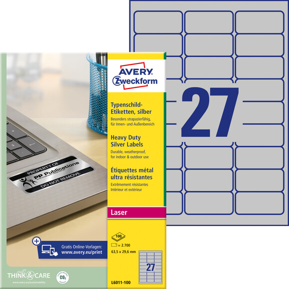 Etiketten ZWF Typenschild silber, Art.-Nr. L6011-100 - Paterno B2B-Shop