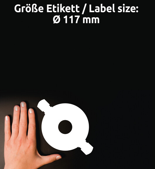 Etiketten ZWF CD ETIK DM117mm A4, Art.-Nr. L6015-25 - Paterno B2B-Shop
