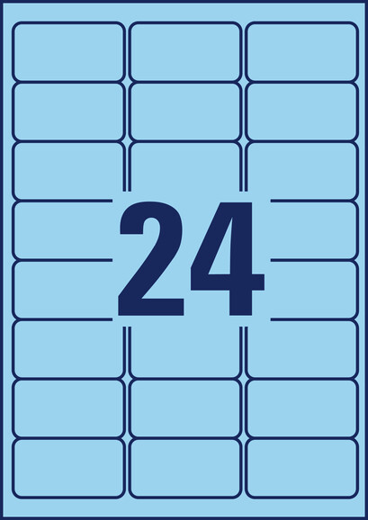 Etiketten ZWF 63,5 x 33,9 mm, blau, Art.-Nr. L6032-20 - Paterno B2B-Shop