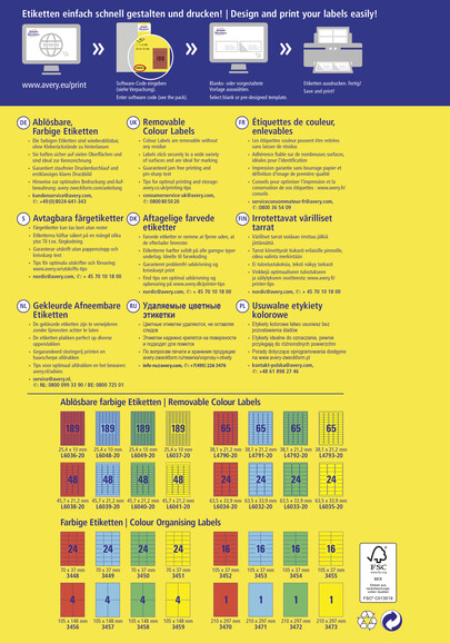 Etiketten ZWF 63,5 x 33,9 mm, blau, Art.-Nr. L6032-20 - Paterno B2B-Shop