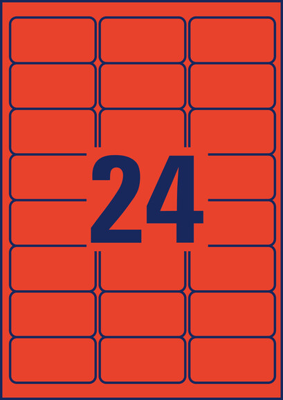Etiketten ZWF, 63,5 x 33,9 mm, rot, Art.-Nr. L6034-20 - Paterno B2B-Shop