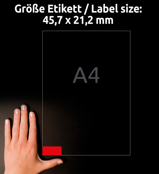Etiketten ZWF 45,7 x 21,2 mm rot, Art.-Nr. L6038-20 - Paterno B2B-Shop