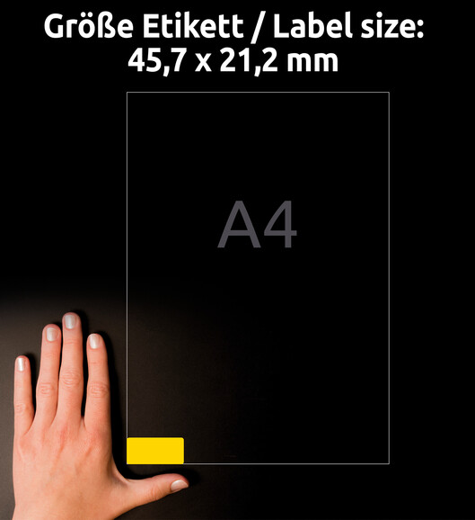 Etiketten ZWF 45,7 x 21,2 mm gelb, Art.-Nr. L6041-20 - Paterno B2B-Shop