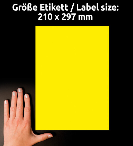 Etiketten ZWF 210x297 mm Wetterfest gelb, Art.-Nr. L6111-20 - Paterno B2B-Shop