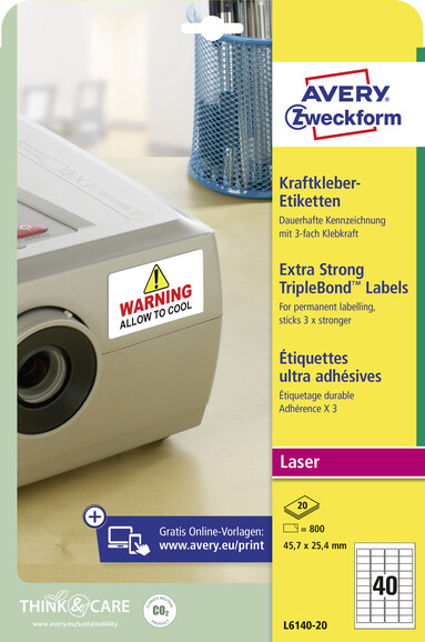 Etiketten ZWF 63,5x33,9mm Laser 480 St, Art.-Nr. L6141-20ZWF - Paterno B2B-Shop