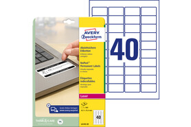 Sicherheitsetiketten ZWF 45,7 x 25,4 mm, Art.-Nr. L6145-20 - Paterno B2B-Shop