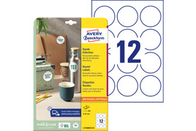 Etiketten ZWF 60mm rund ablösbar weiss, Art.-Nr. L7104REV-25 - Paterno B2B-Shop