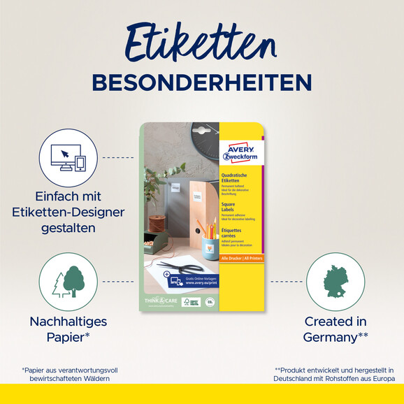 Produkt-Etikett 35x35mm blickdicht, Art.-Nr. L7120-20 - Paterno B2B-Shop
