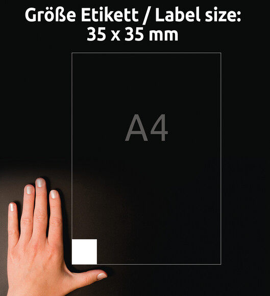 Produkt-Etikett 35x35mm blickdicht, Art.-Nr. L7120-20 - Paterno B2B-Shop