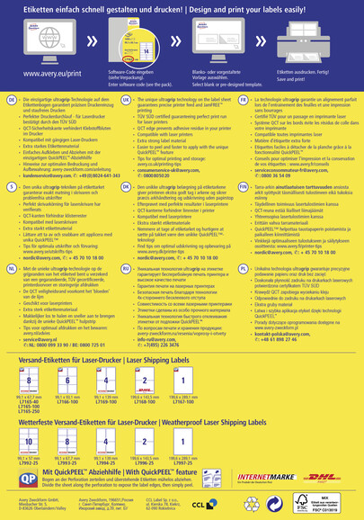 Adressetiketten 99,1 x 67,7mm DIN C4, Art.-Nr. L7165-100 - Paterno B2B-Shop