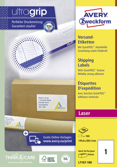 Etiketten 199,6 x 289,1mm Versand ILK, Art.-Nr. L7167-100 - Paterno B2B-Shop