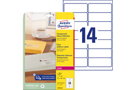 Adressetiketten ZWF 99,1x38,1mm transparent, Art.-Nr. L7563-25 - Paterno B2B-Shop