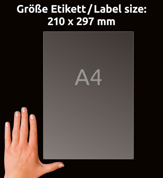 Versandetiketten ZWF 210 x 297 mm transparent, Art.-Nr. L7567-25 - Paterno B2B-Shop