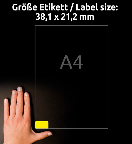 Etikett Mini 38,1x21,2mm Laser+, neongelb, Art.-Nr. L7651Y-25 - Paterno B2B-Shop