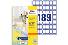 Etiketten Mini Laser 25,40 x 10 mm weiss, Art.-Nr. L7658-25 - Paterno B2B-Shop