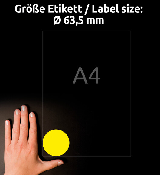 Etikett Neon 63,5mm gelb, Art.-Nr. L7670Y-25 - Paterno B2B-Shop