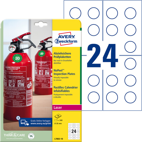 Prüfplaketten ZWF 30mm, 240Stk, Art.-Nr. L7802-10 - Paterno B2B-Shop