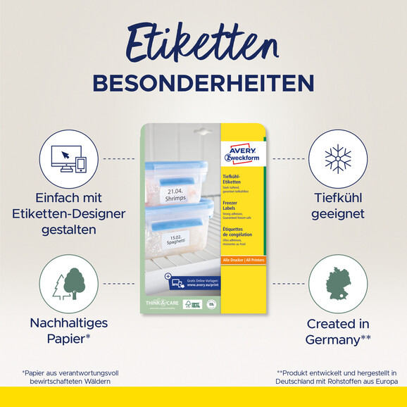 Tiefkühl-Etiketten ZWF 63,5x33,9mm, Art.-Nr. L7970-25 - Paterno B2B-Shop
