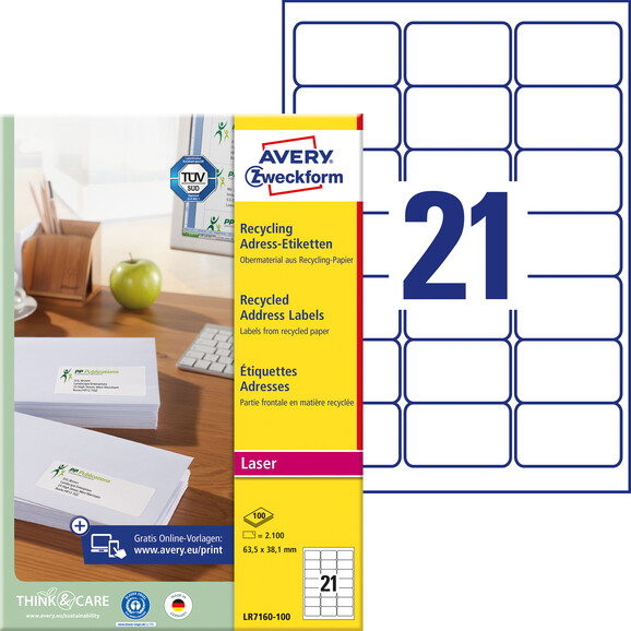 Etiketten Recycling Adressen 63,5x38,1mm, Art.-Nr. LR7160-100 - Paterno B2B-Shop