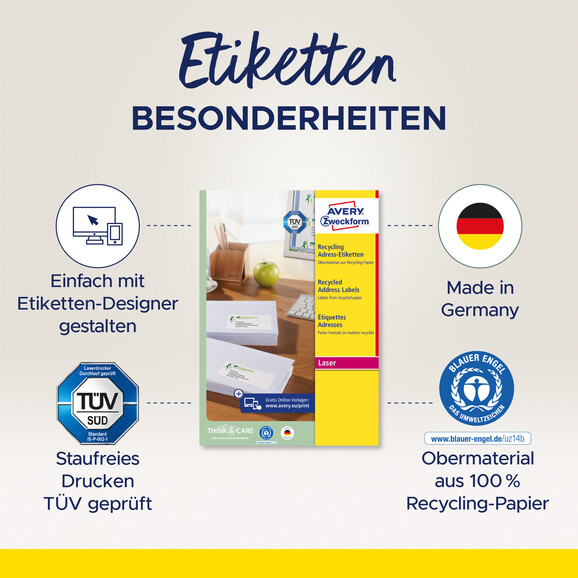 Etiketten Recycling Adressen 63,5x38,1mm, Art.-Nr. LR7160-100 - Paterno B2B-Shop