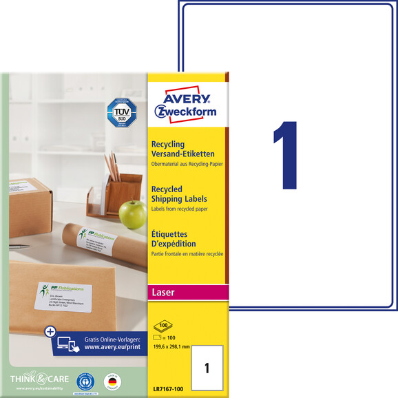 Etiketten Recycling Adressen 199,6x289mm, Art.-Nr. LR7167-100 - Paterno B2B-Shop