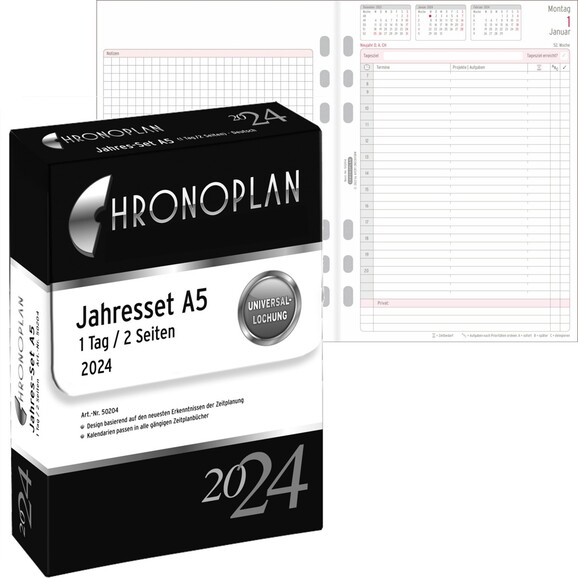 Kalendereinlage Chronoplan Jahres-Set A5, Art.-Nr. 5020J - Paterno B2B-Shop