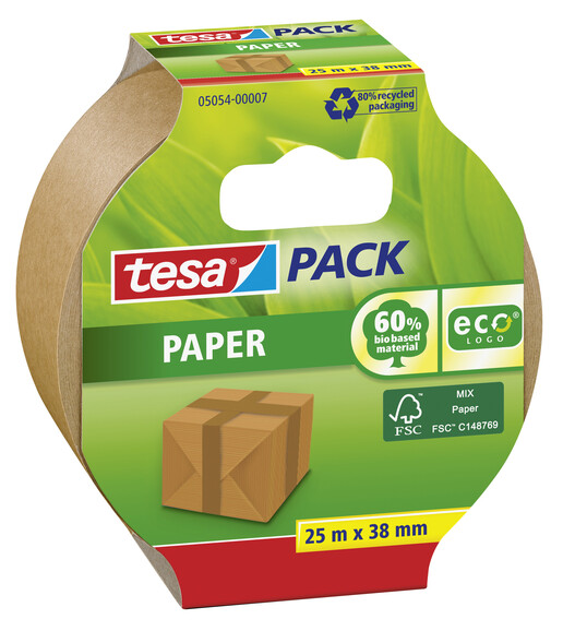 Papierklebeband Tesa 38 mm 25 lfm braun aus Papier, Art.-Nr. 05054-07 - Paterno B2B-Shop
