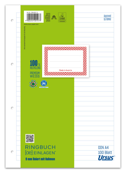 Ringbucheinlage Ursus A4 100 Blatt liniert, Art.-Nr. 084499-10 - Paterno B2B-Shop Ringbucheinlage Ursus A4 100 Blatt liniert, Art.-Nr. 084499-10 - Paterno B2B-Shop